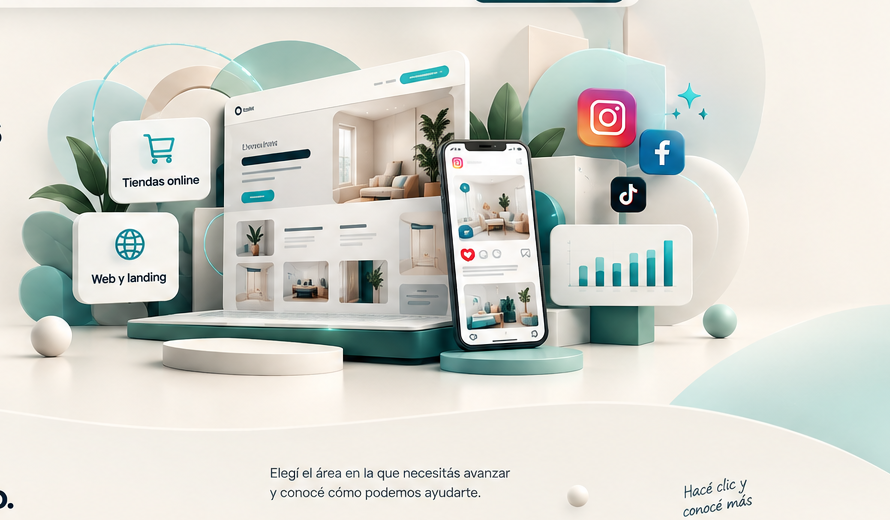 Ecosistema digital de Coli MKT con diseño web, tiendas online y gestión de redes sociales
